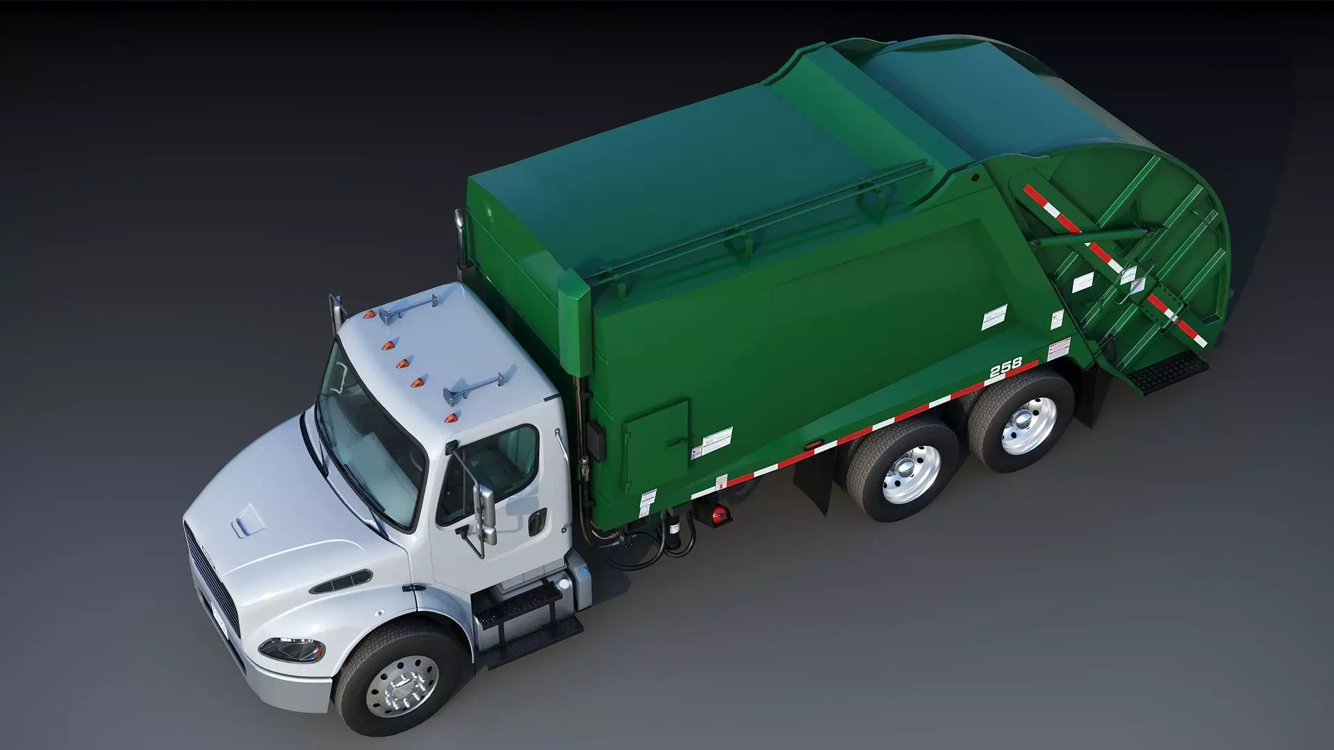Freightliner M2 106 Garbage truck Low-poly 3D model_15