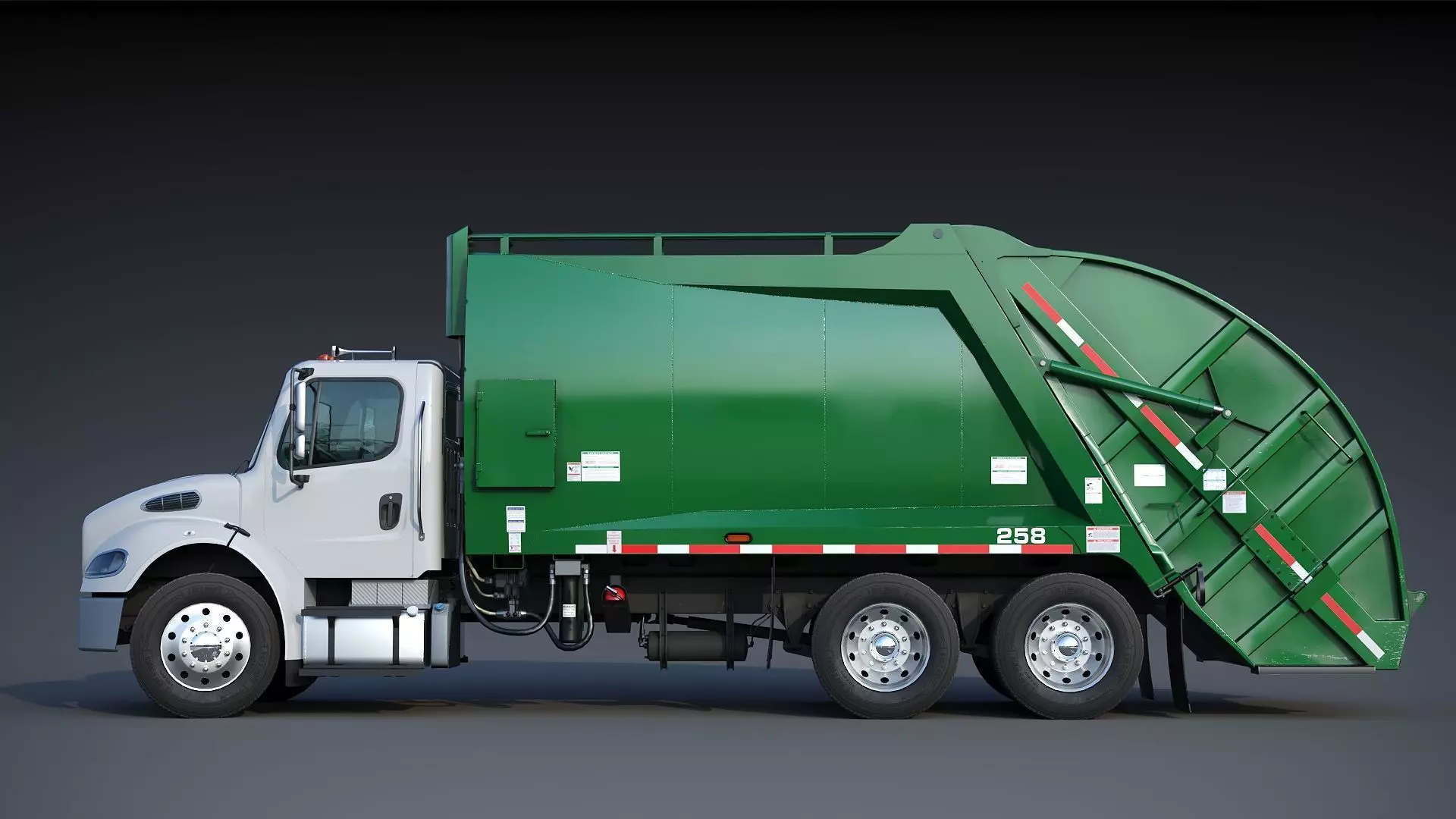 Freightliner M2 106 Garbage truck Low-poly 3D model_8
