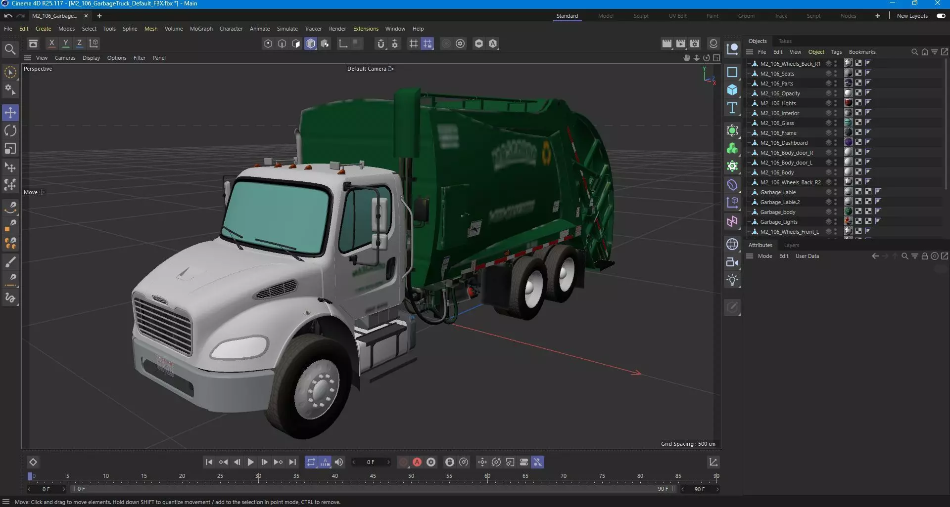 Freightliner M2 106 Garbage truck Low-poly 3D model_47