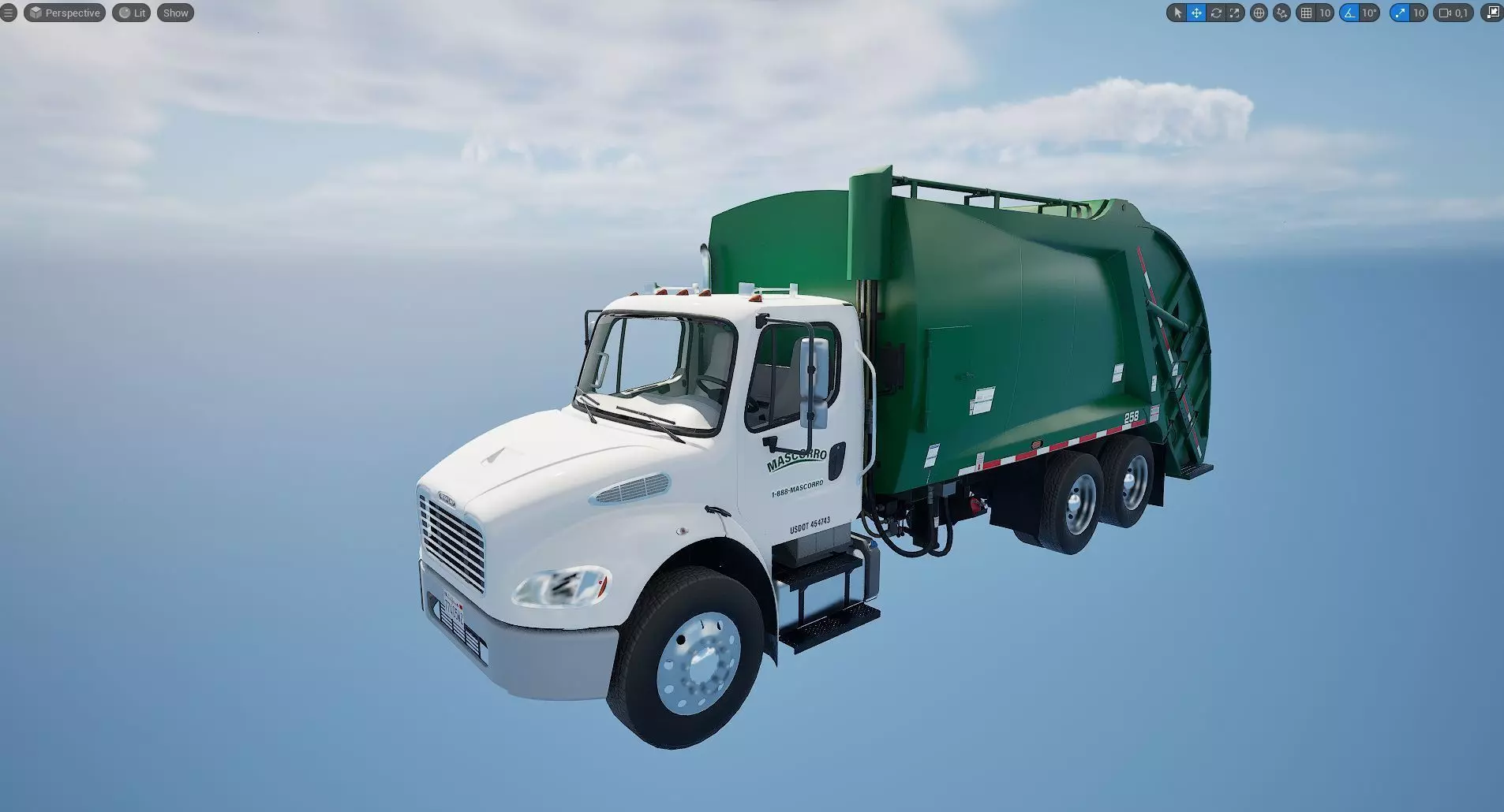 Freightliner M2 106 Garbage truck Low-poly 3D model_33