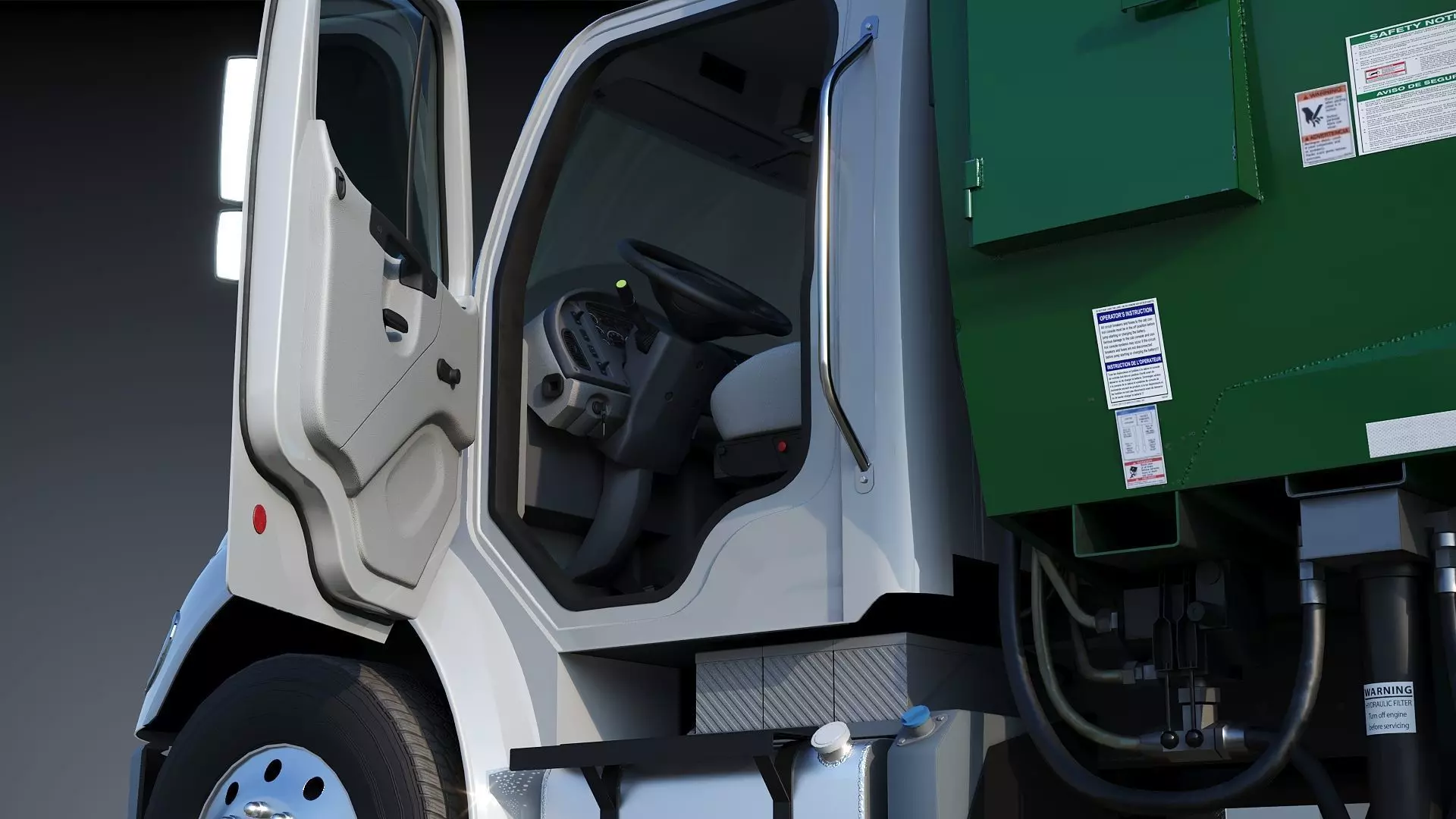 Freightliner M2 106 Garbage truck Low-poly 3D model_16