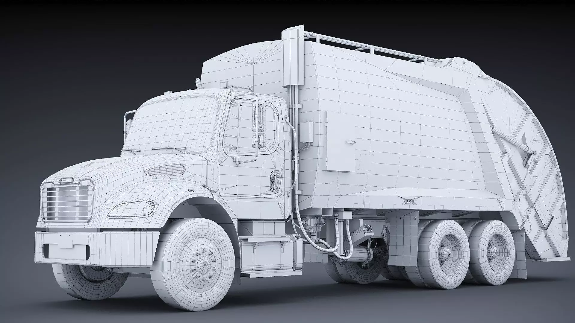 Freightliner M2 106 Garbage truck Low-poly 3D model_37