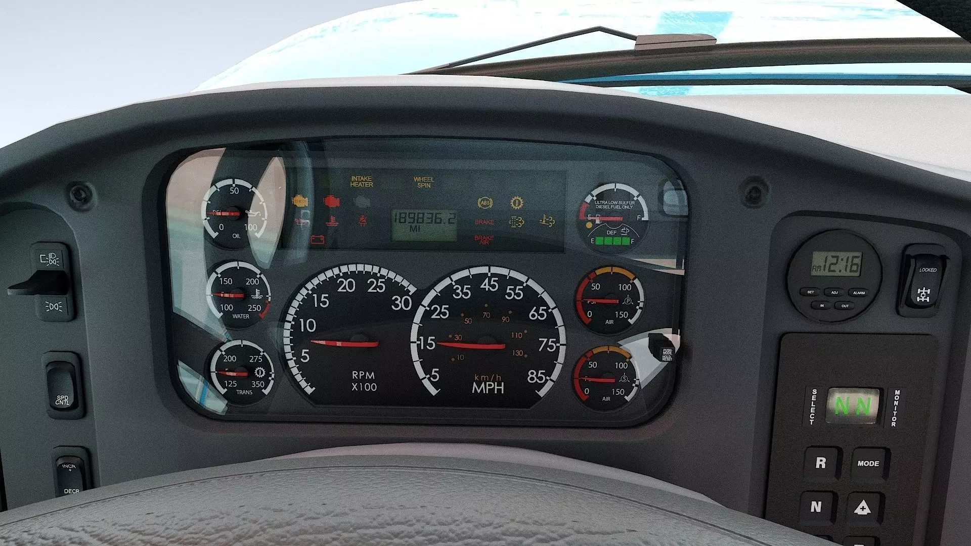 Freightliner M2 106 Garbage truck Low-poly 3D model_23