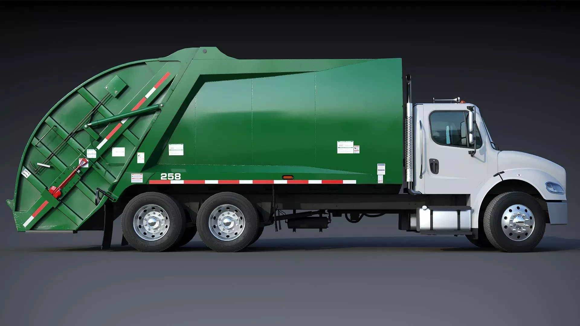 Freightliner M2 106 Garbage truck Low-poly 3D model_12
