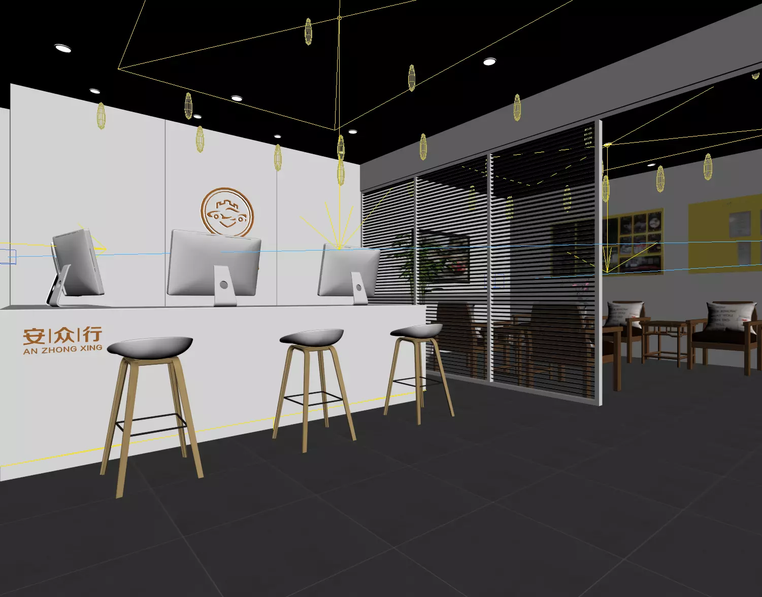 Auto repair shop Low-poly 3D model_6