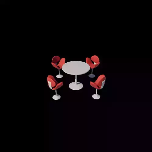 chaise tulipe and table 3D model