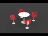 chaise tulipe and table 3D model_1