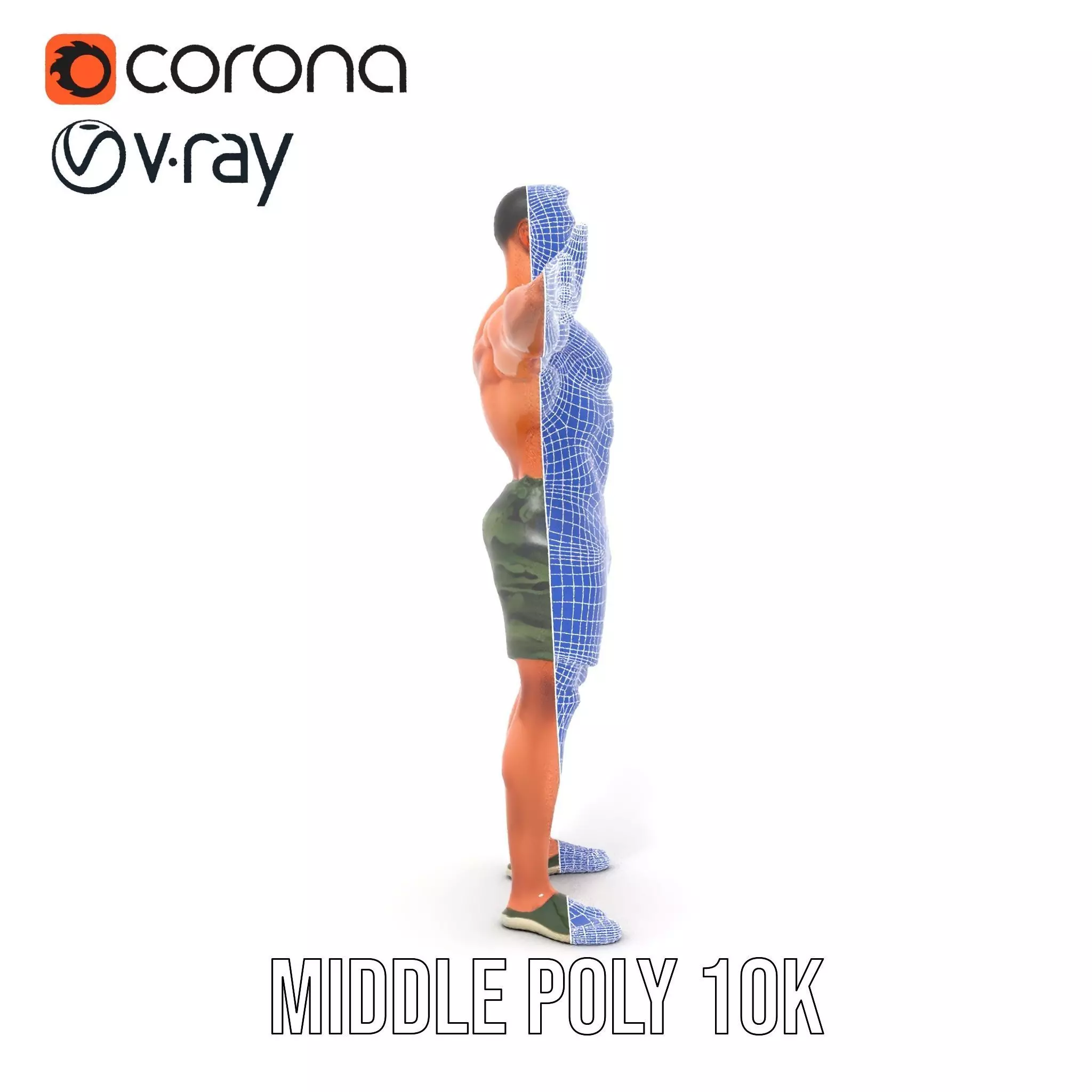 Muscular Male Soldier model pack Low-poly 3D model_12