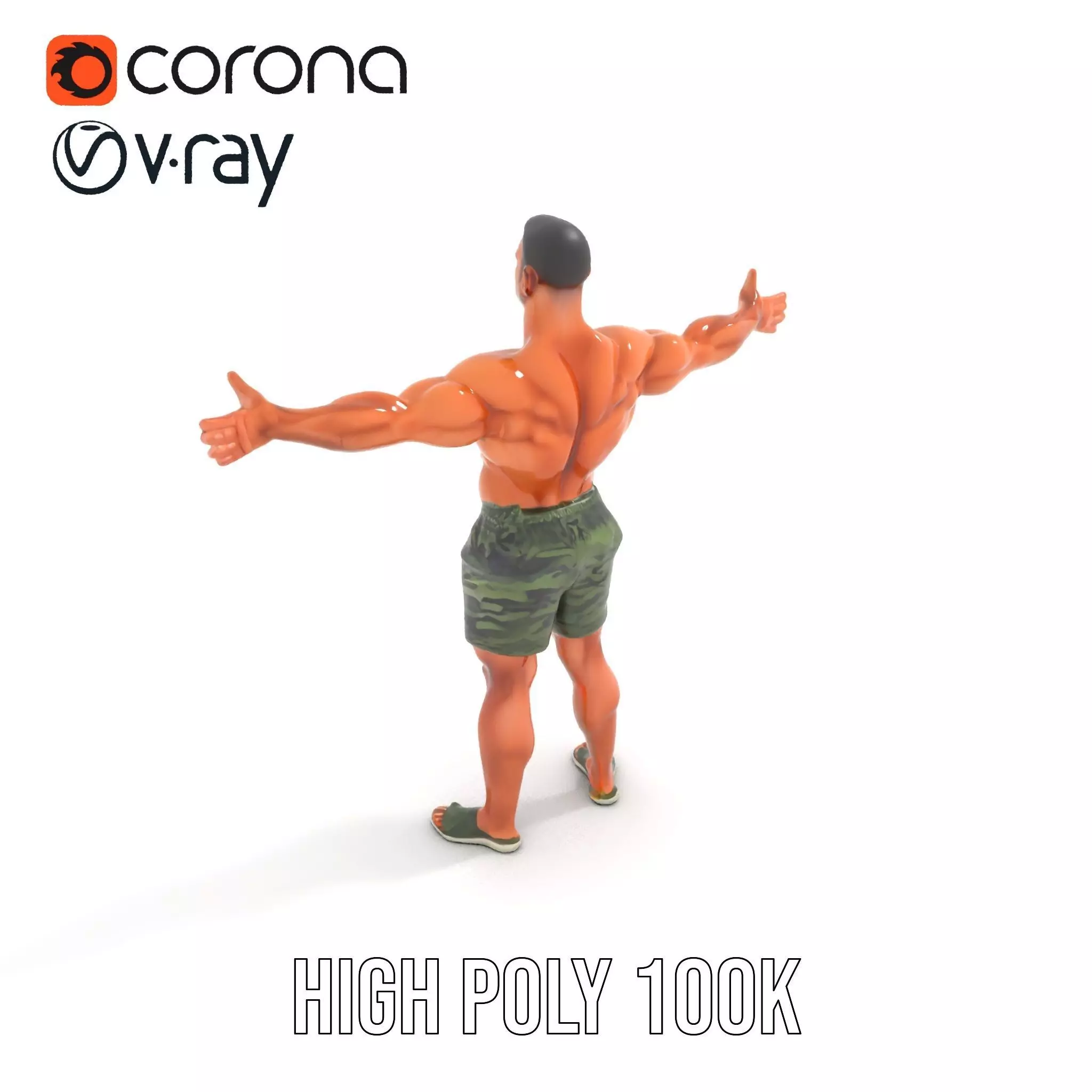 Muscular Male Soldier model pack Low-poly 3D model_16