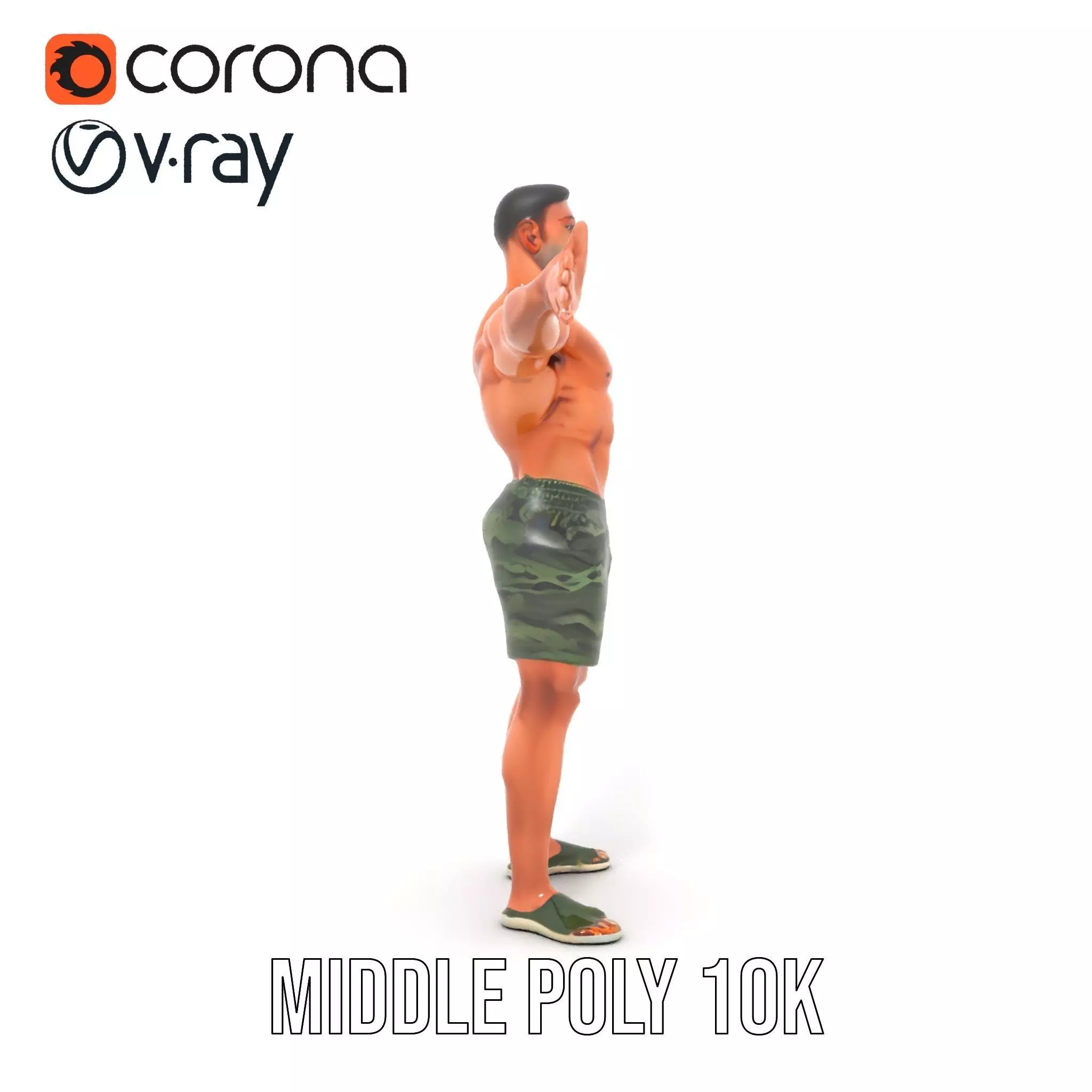 Muscular Male Soldier model pack Low-poly 3D model_17