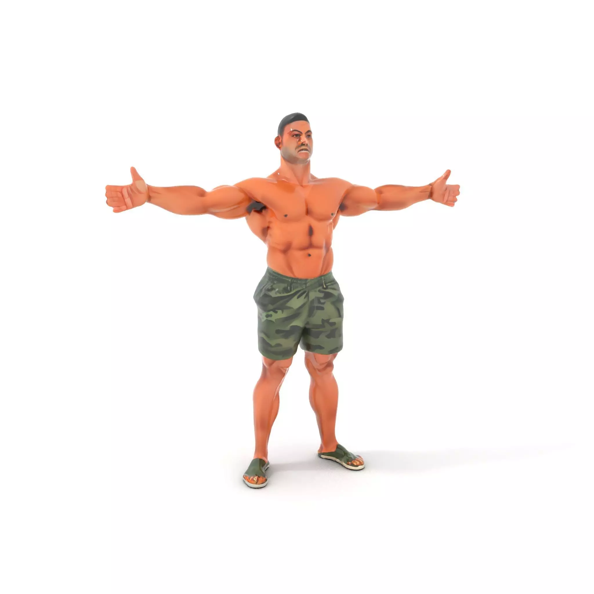 Muscular Male Soldier model pack Low-poly 3D model_0