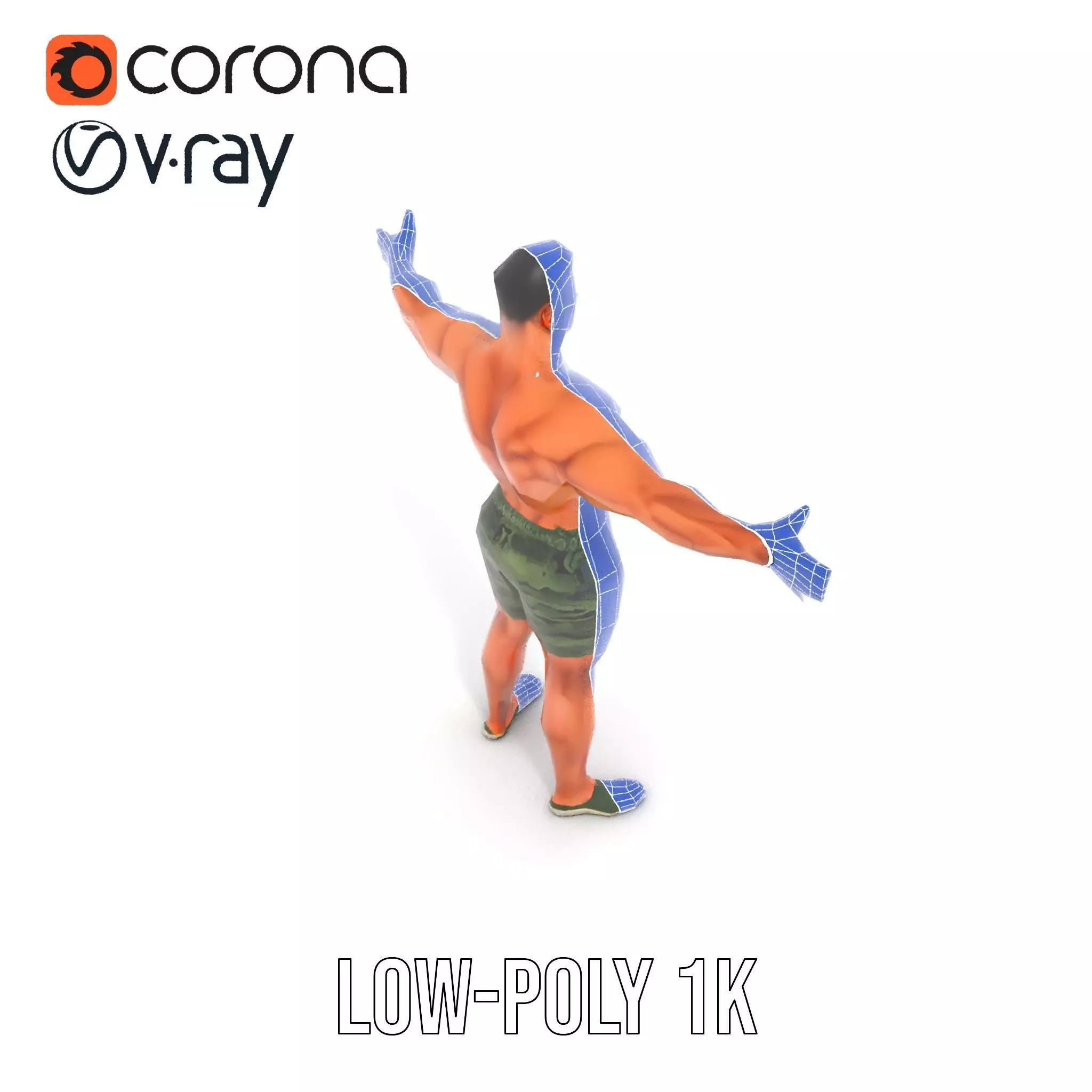 Muscular Male Soldier model pack Low-poly 3D model_27