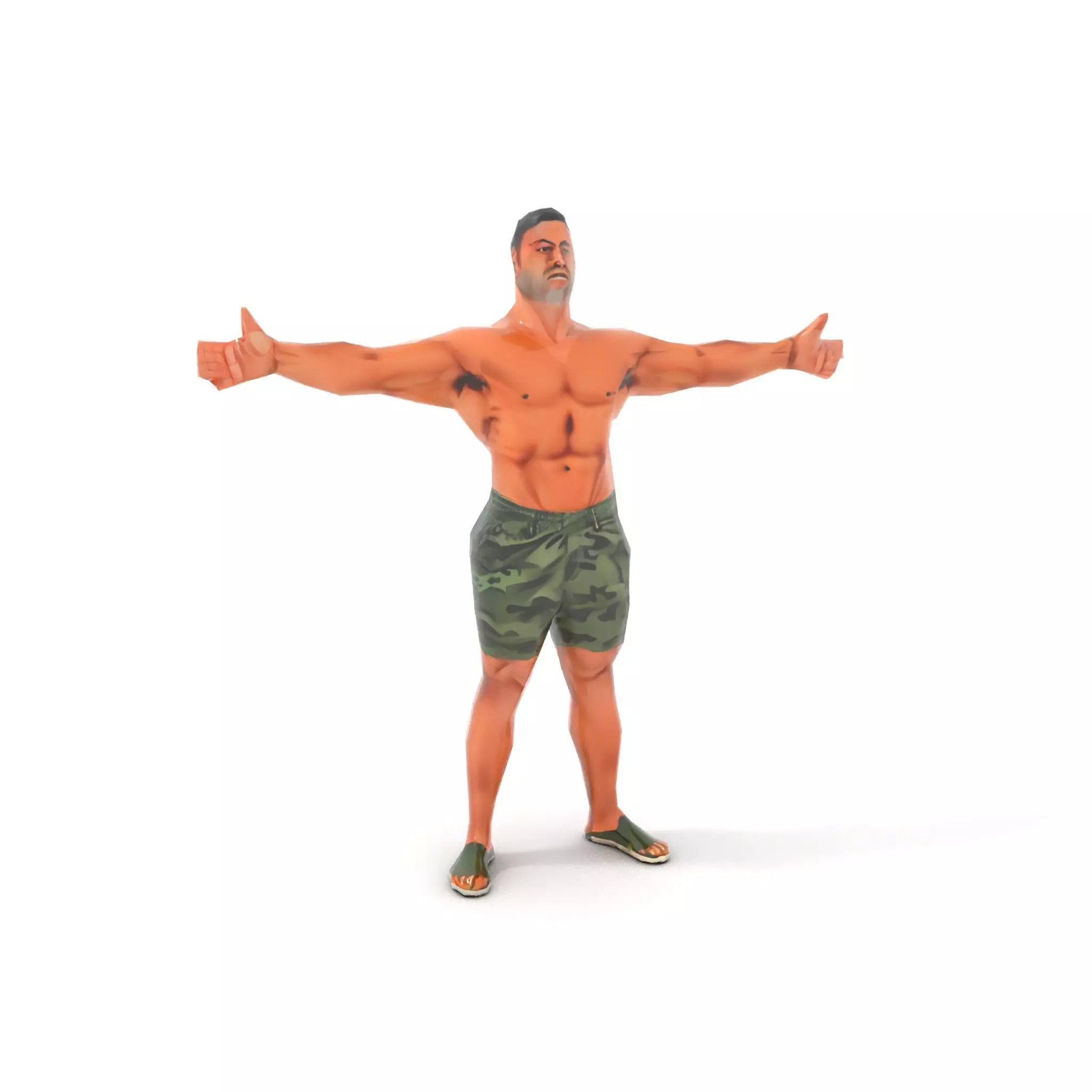 Muscular Male Soldier model pack Low-poly 3D model_15
