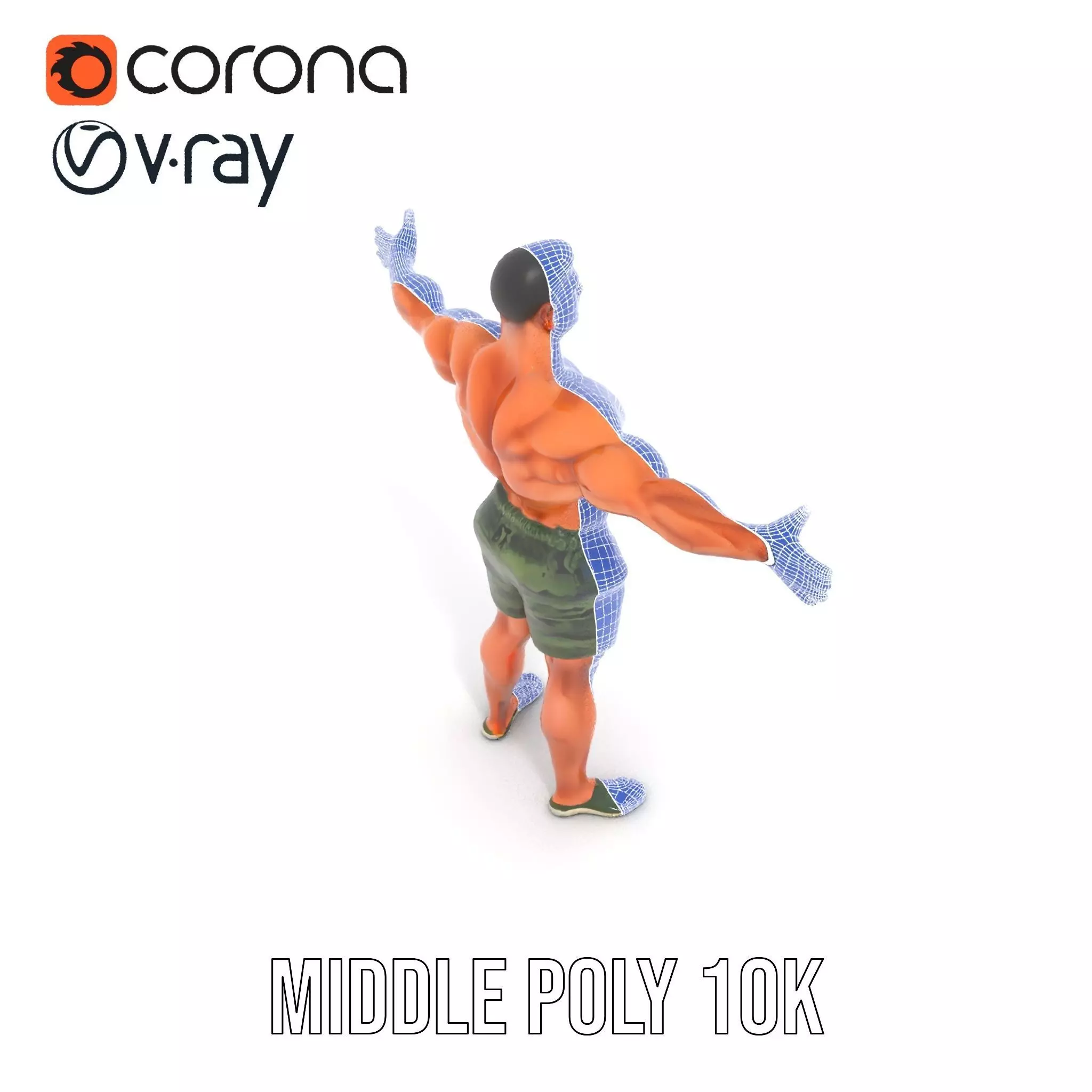 Muscular Male Soldier model pack Low-poly 3D model_28