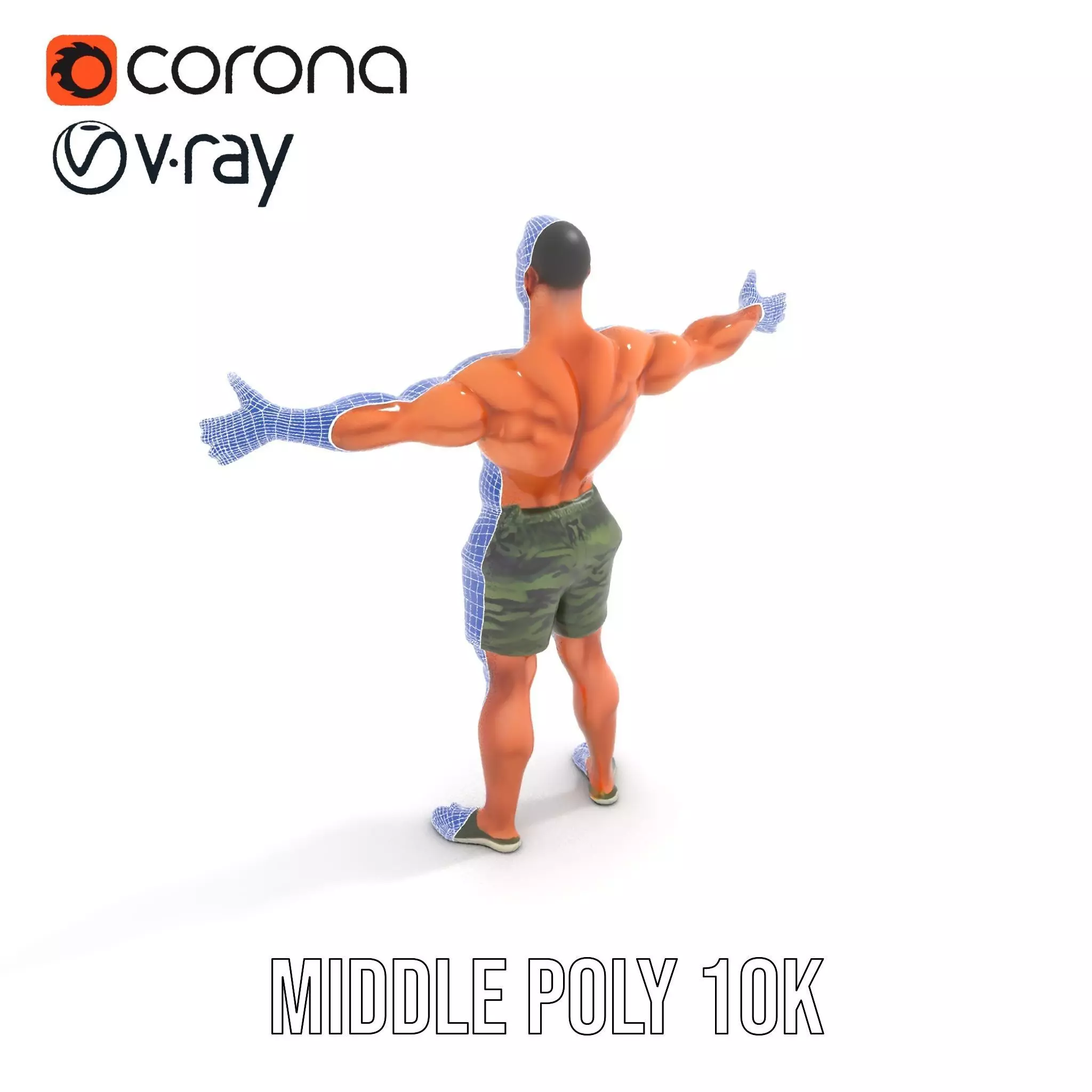 Muscular Male Soldier model pack Low-poly 3D model_30