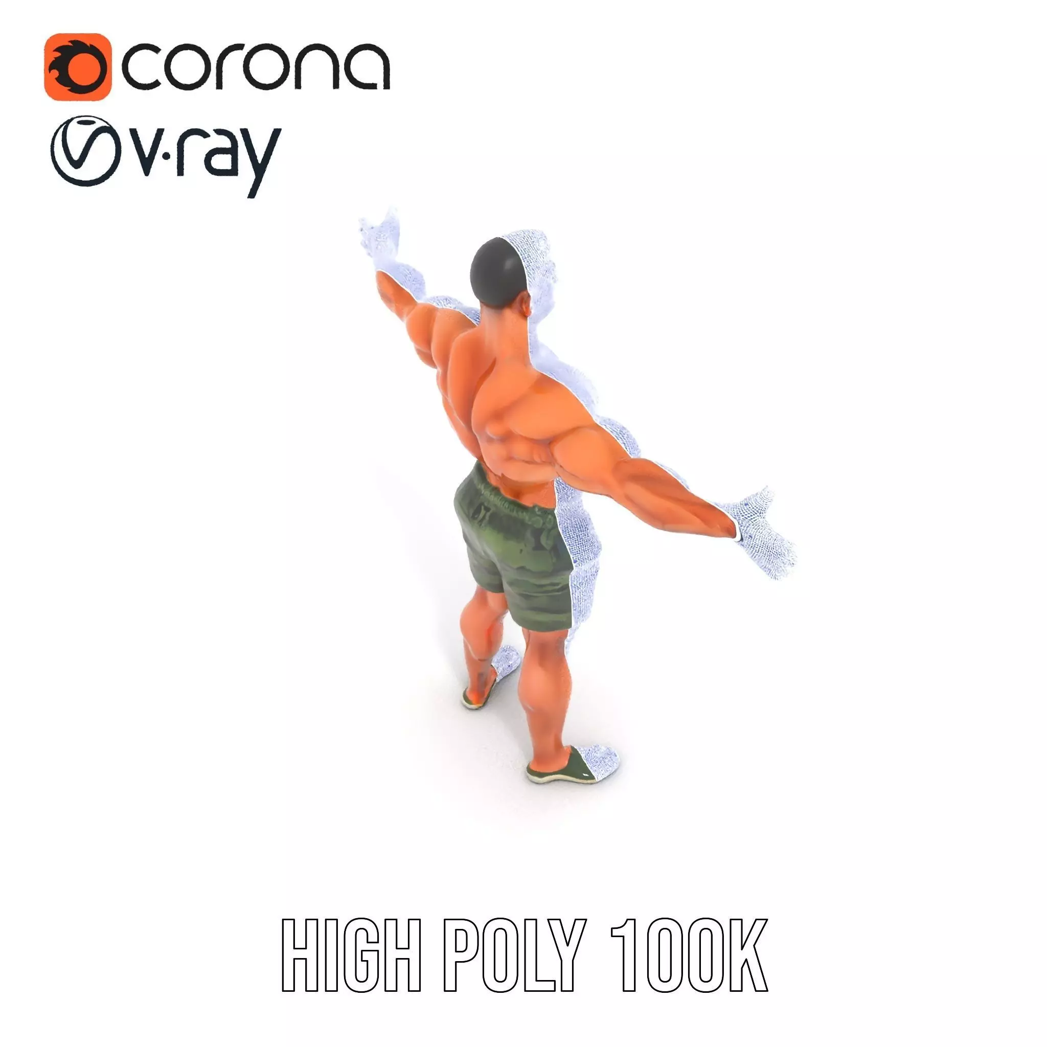 Muscular Male Soldier model pack Low-poly 3D model_33