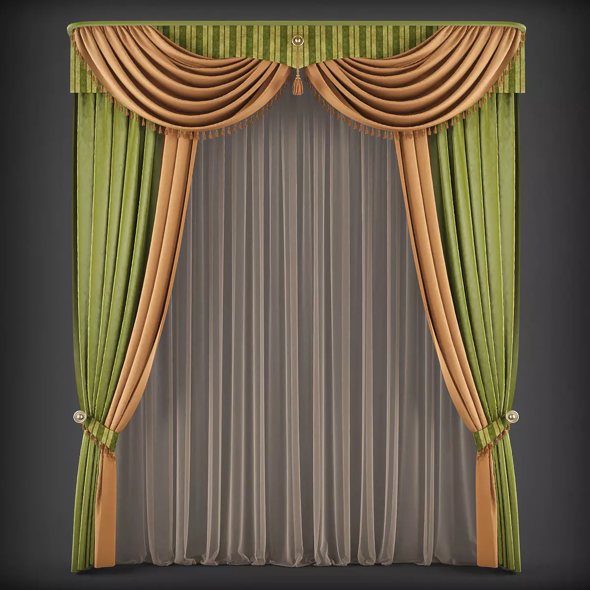 Curtain 3D model 208 Low-poly 3D model_0