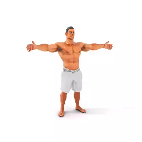 Muscular Athletic Male model pack Low-poly 3D model