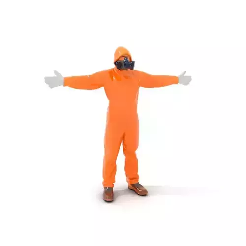 Bright Orange Hazmat Suit model pack Low-poly 3D model