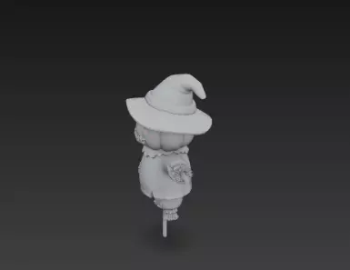 3D Model of Gray Scarecrow Halloween Decoration Horror Character 3D print model_19