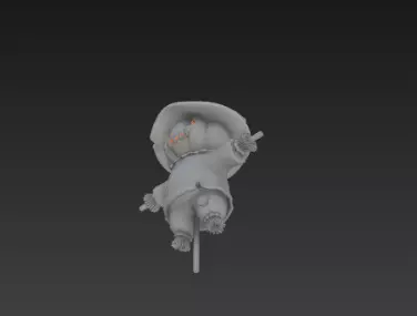 3D Model of Gray Scarecrow Halloween Decoration Horror Character 3D print model_17