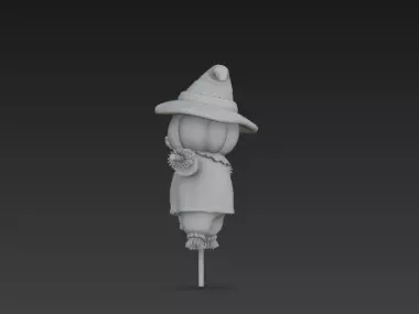 3D Model of Gray Scarecrow Halloween Decoration Horror Character 3D print model_9