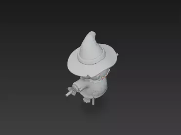 3D Model of Gray Scarecrow Halloween Decoration Horror Character 3D print model_20
