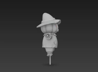 3D Model of Gray Scarecrow Halloween Decoration Horror Character 3D print model_4
