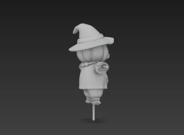 3D Model of Gray Scarecrow Halloween Decoration Horror Character 3D print model_5
