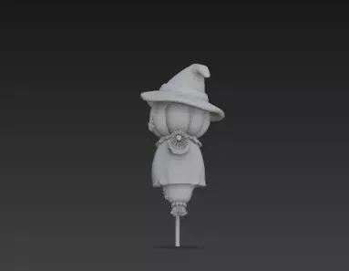 3D Model of Gray Scarecrow Halloween Decoration Horror Character 3D print model_10