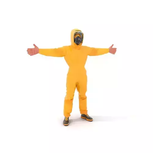 Yellow Hazmat Suit model pack Low-poly 3D model