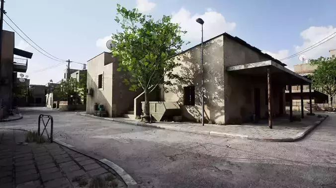 Middle Eastern Town UE5 - Modular and With Interiors Low-poly 3D model