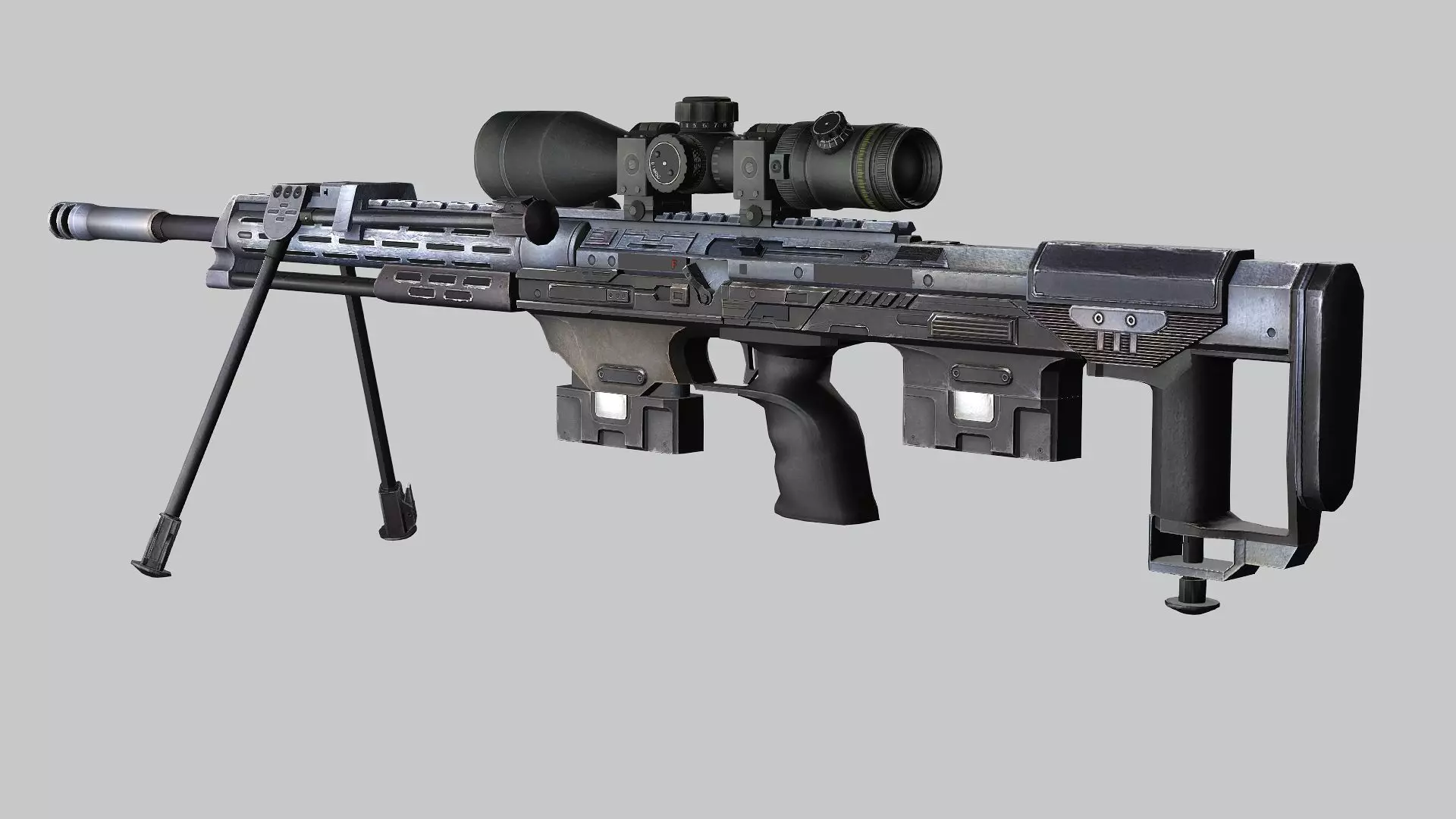 Sniper Denel 3NTW-20 Low-Poly 3D Model Low-poly 3D model_3