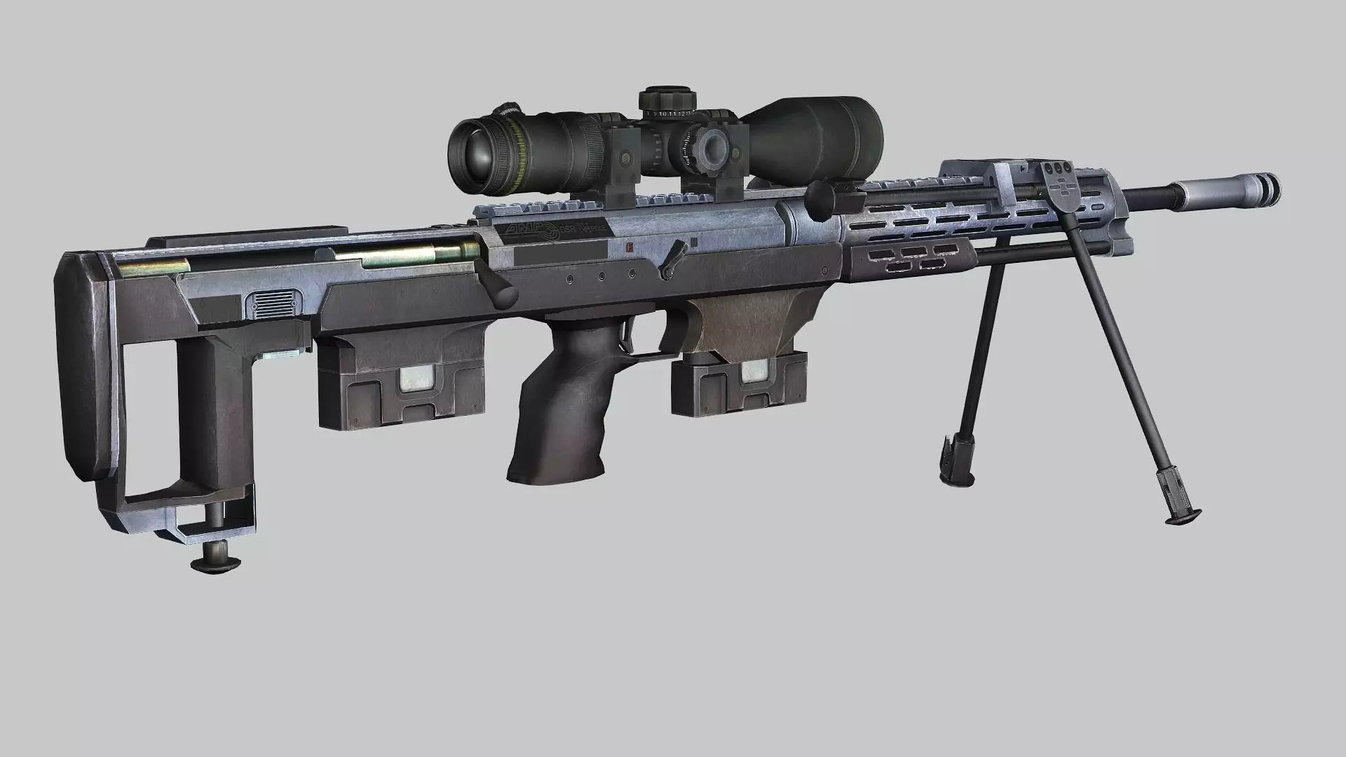 Sniper Denel 3NTW-20 Low-Poly 3D Model Low-poly 3D model_4