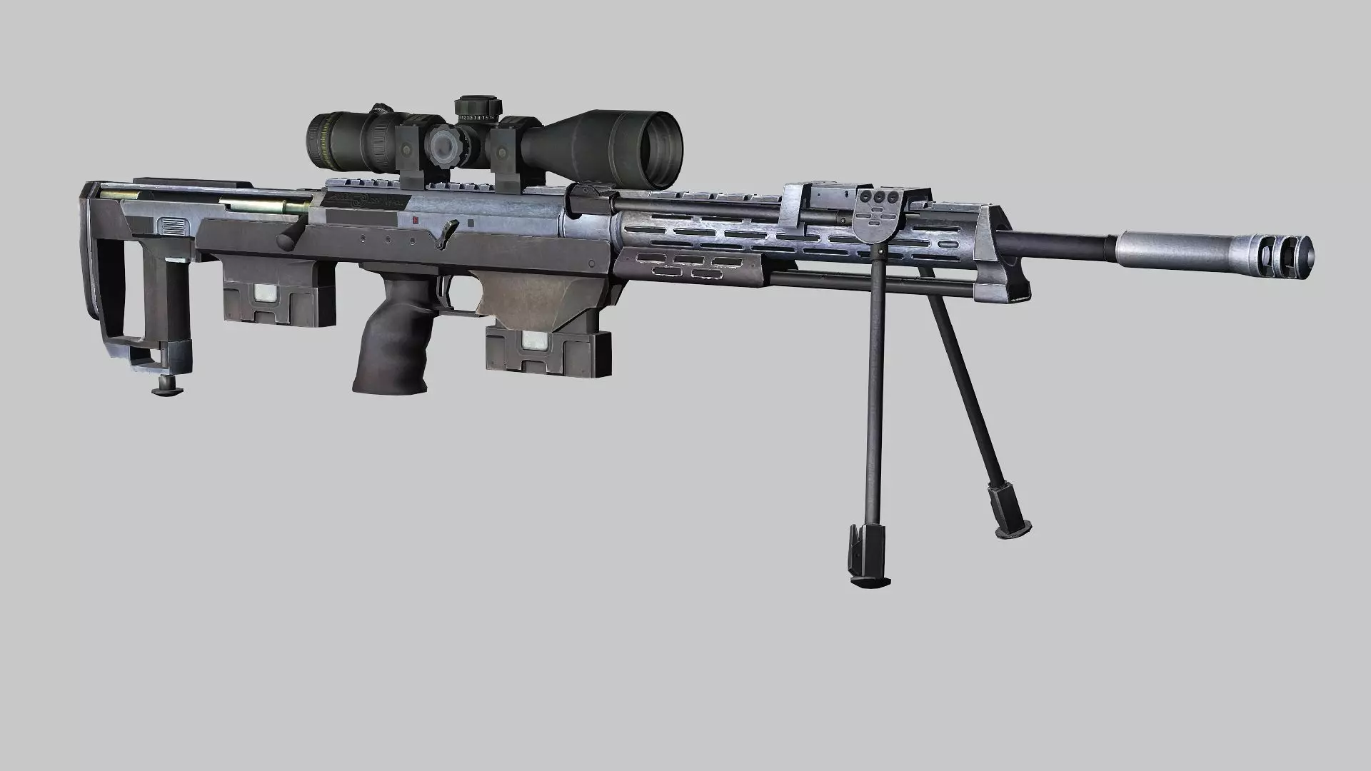 Sniper Denel 3NTW-20 Low-Poly 3D Model Low-poly 3D model_6