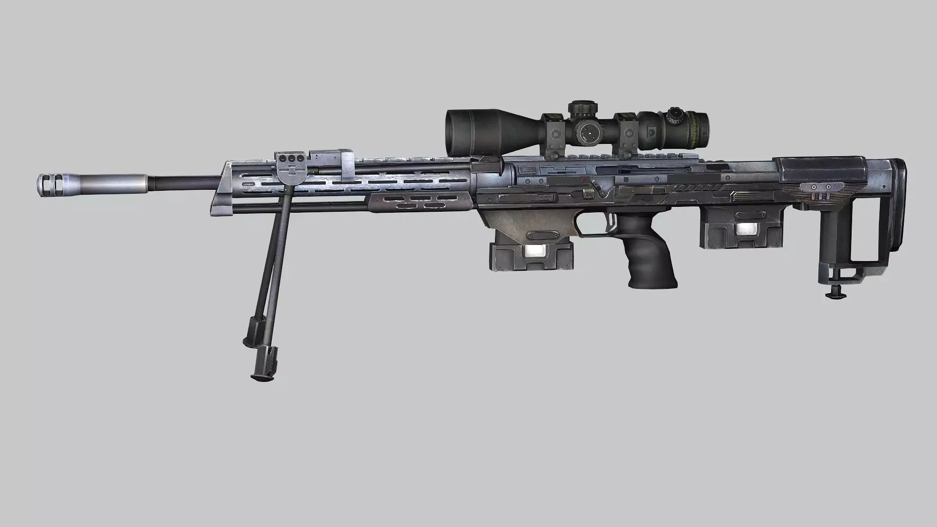 Sniper Denel 3NTW-20 Low-Poly 3D Model Low-poly 3D model_1