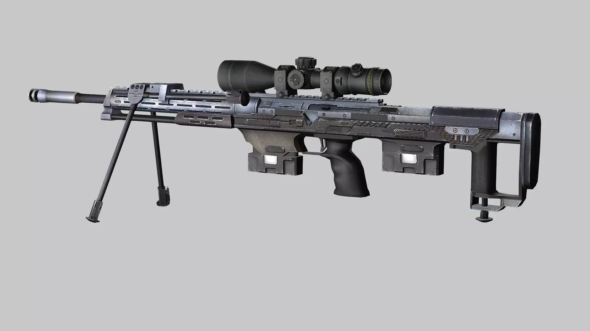 Sniper Denel 3NTW-20 Low-Poly 3D Model Low-poly 3D model_2