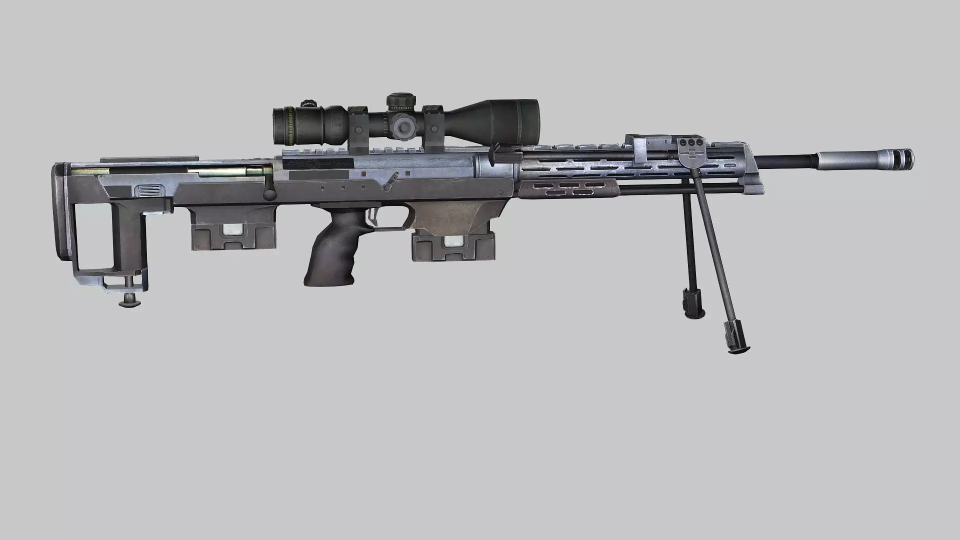 Sniper Denel 3NTW-20 Low-Poly 3D Model Low-poly 3D model_5