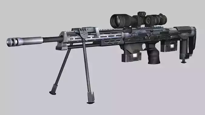 Sniper Denel 3NTW-20 Low-Poly 3D Model