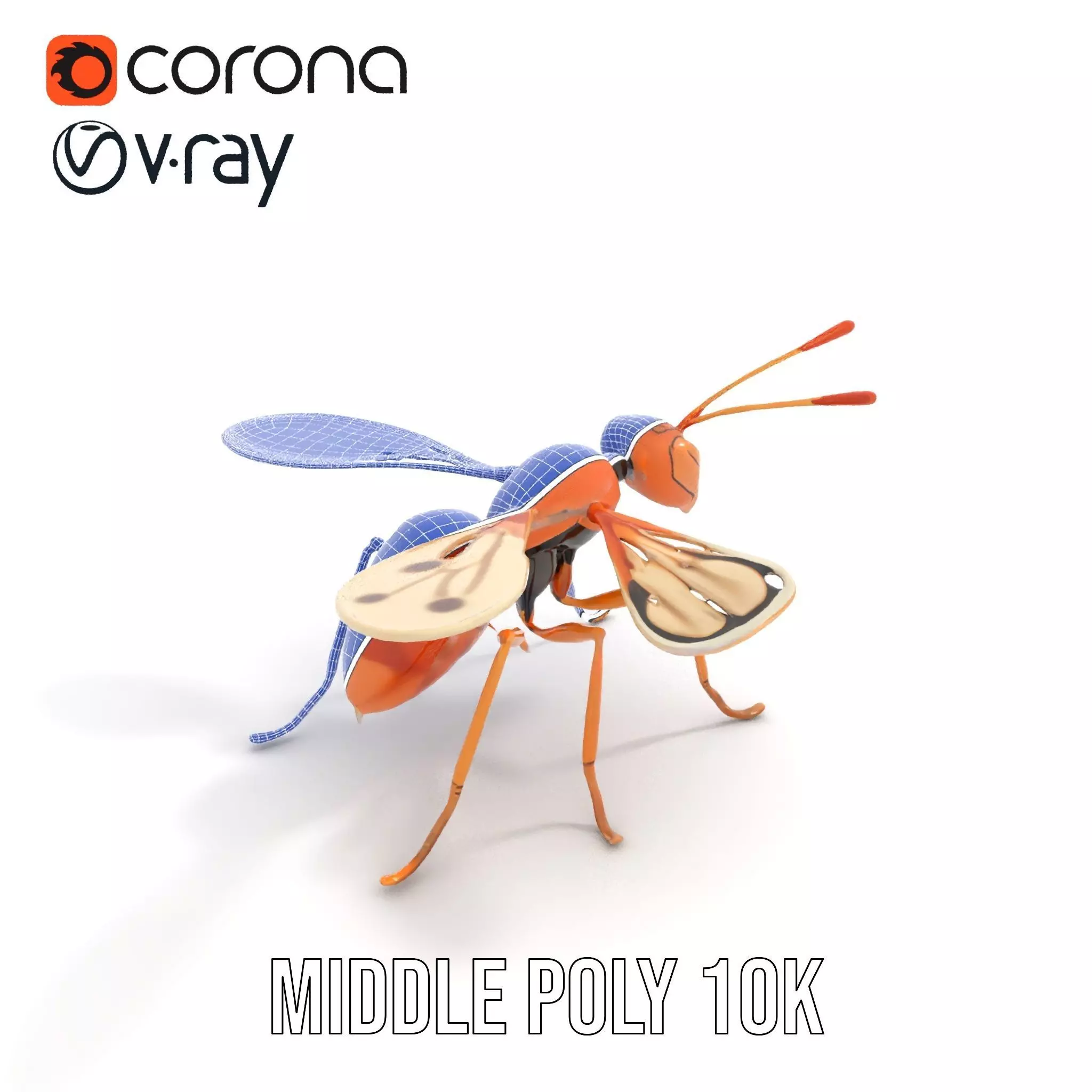 Copper Insect Drone model pack Low-poly 3D model_17