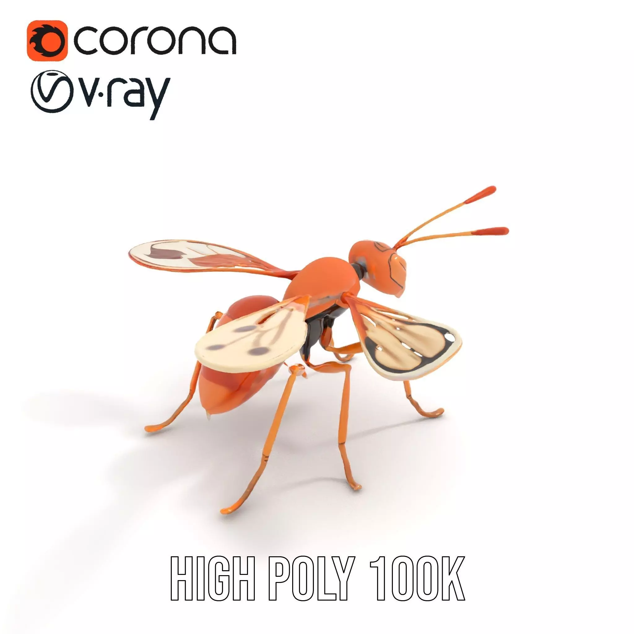 Copper Insect Drone model pack Low-poly 3D model_14