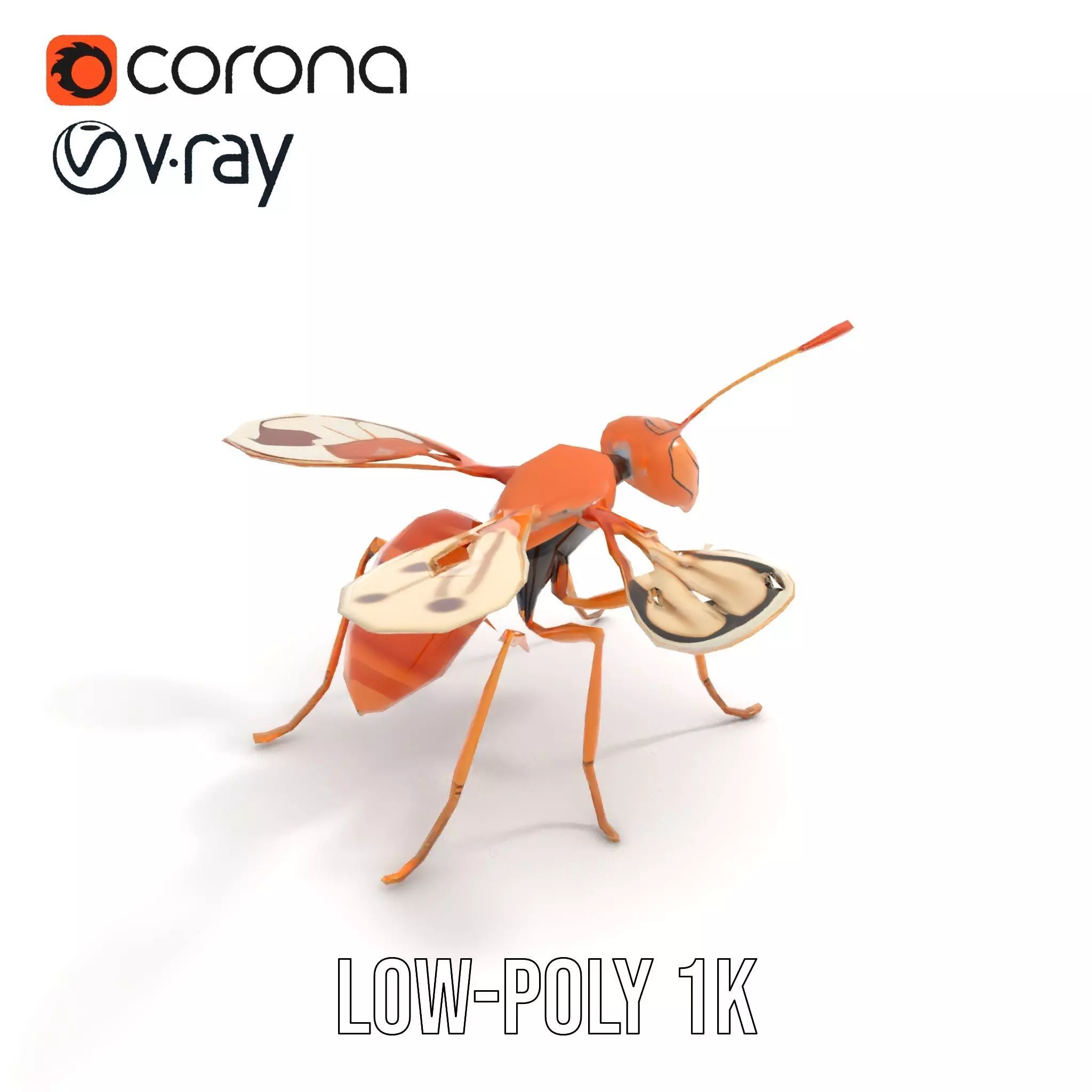 Copper Insect Drone model pack Low-poly 3D model_10