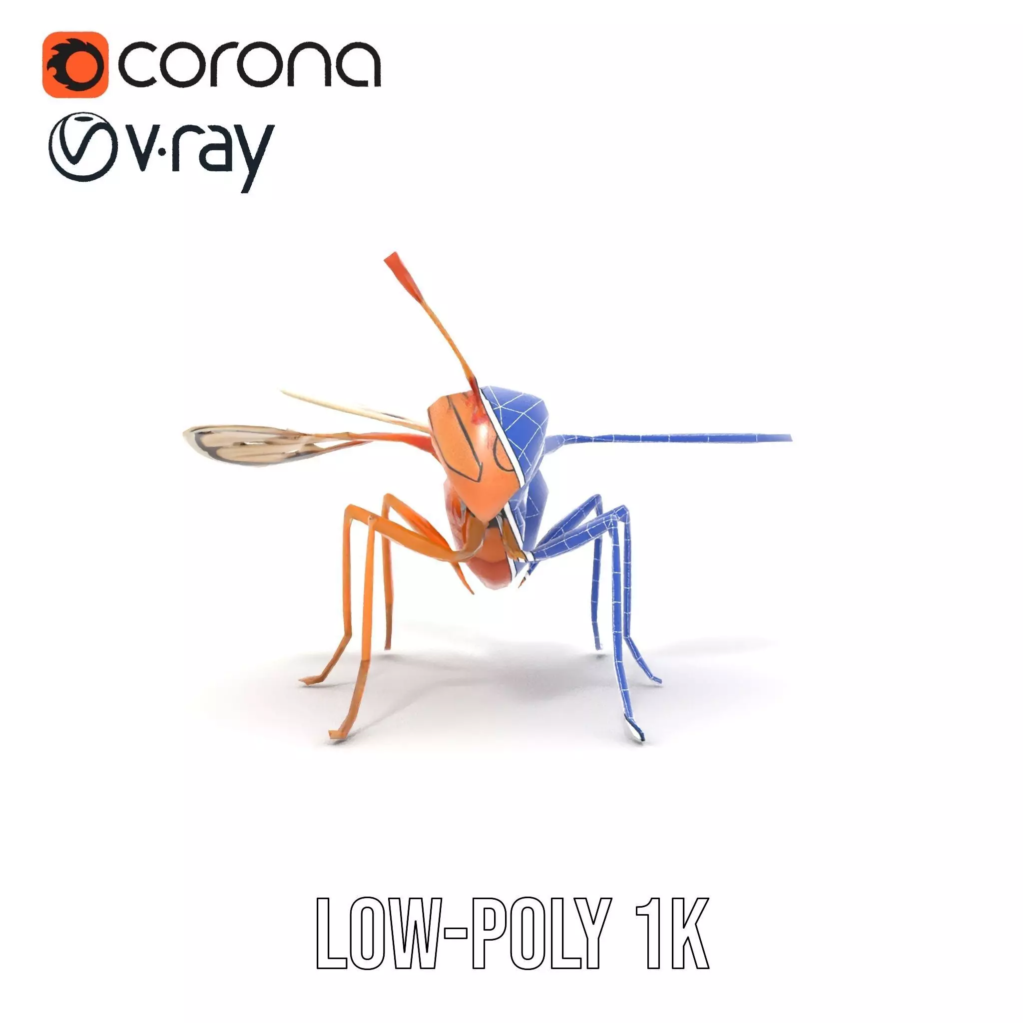 Copper Insect Drone model pack Low-poly 3D model_32