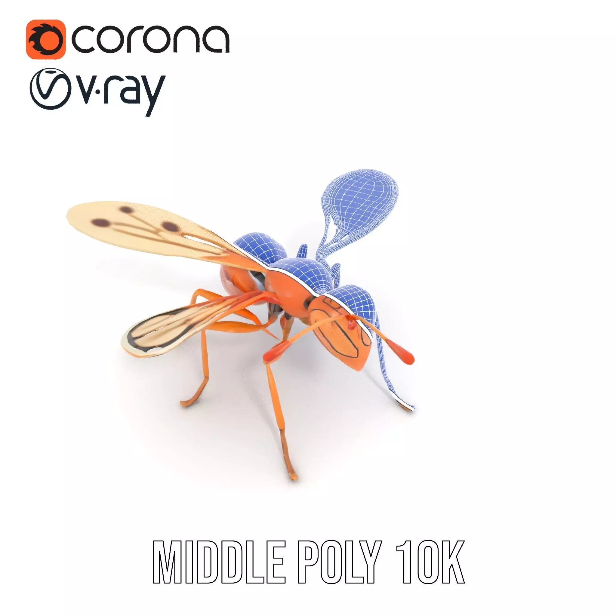 Copper Insect Drone model pack Low-poly 3D model_15