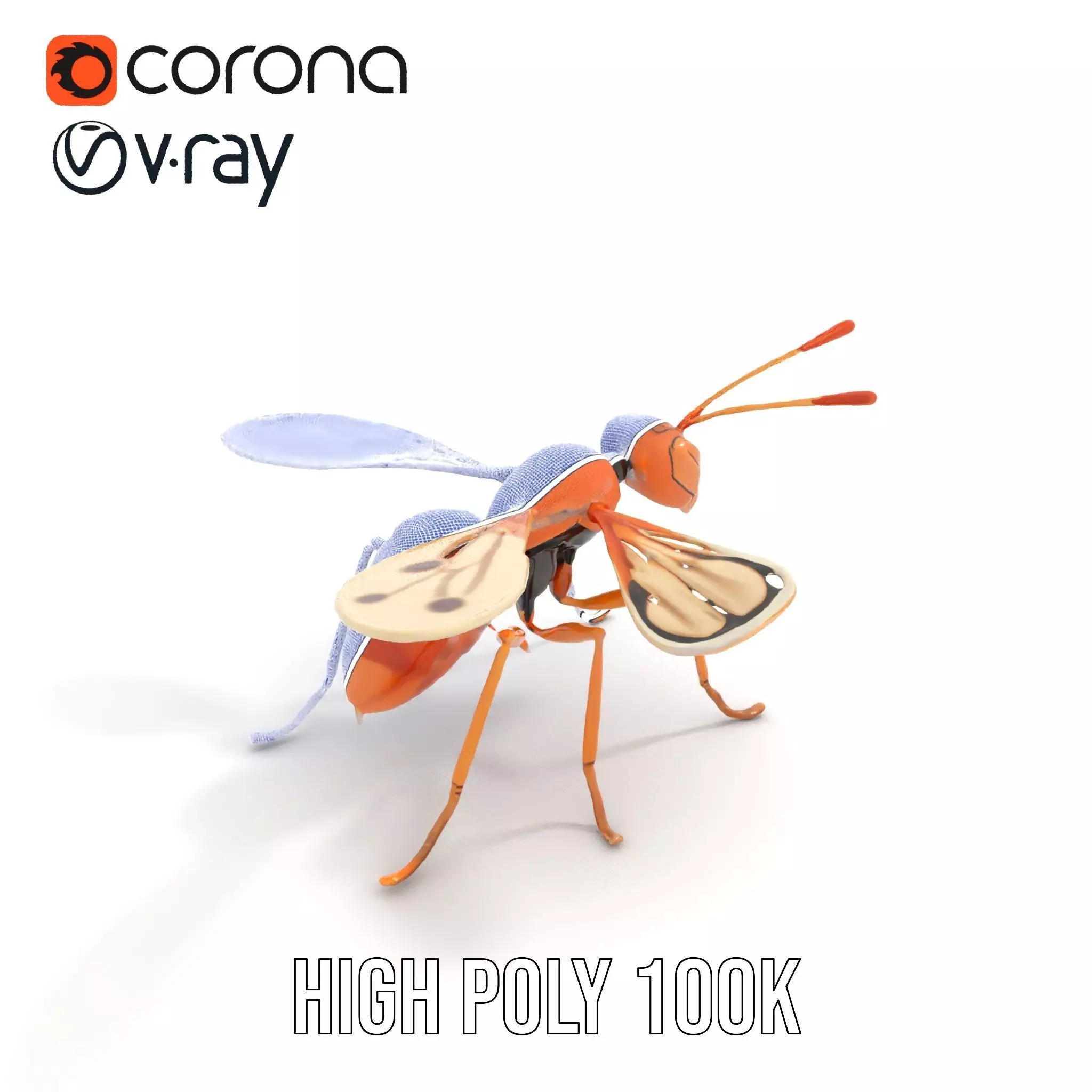 Copper Insect Drone model pack Low-poly 3D model_30