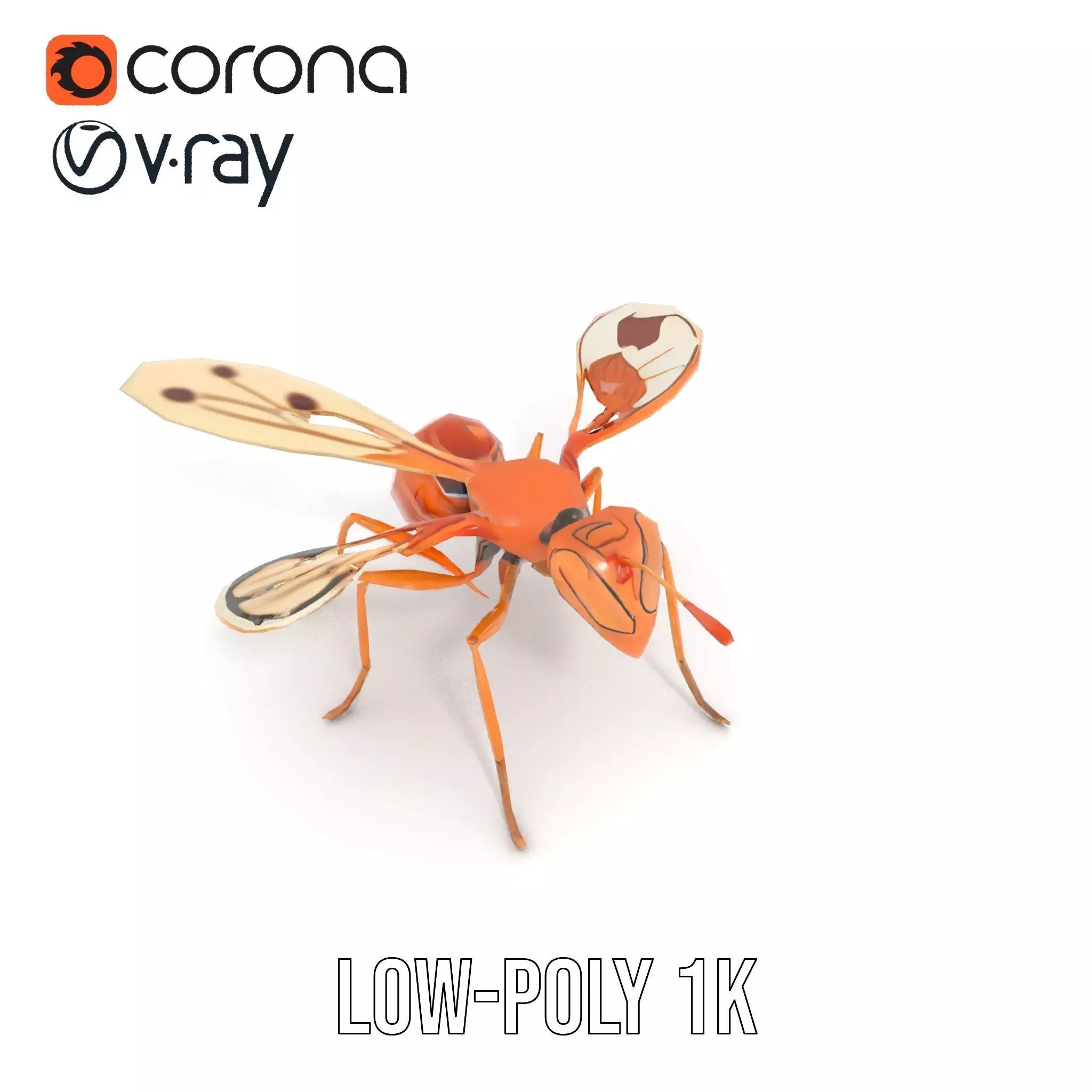 Copper Insect Drone model pack Low-poly 3D model_8