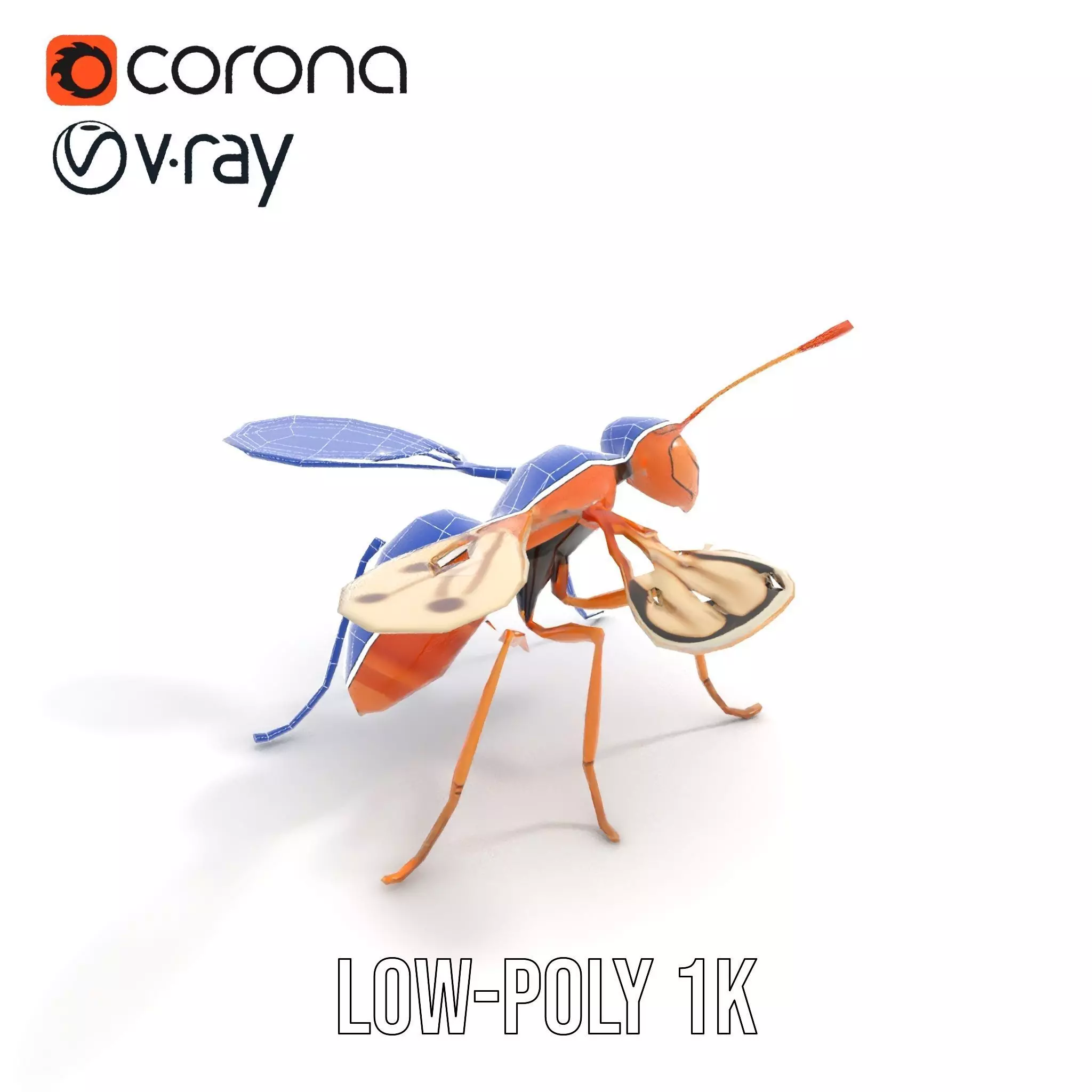 Copper Insect Drone model pack Low-poly 3D model_23