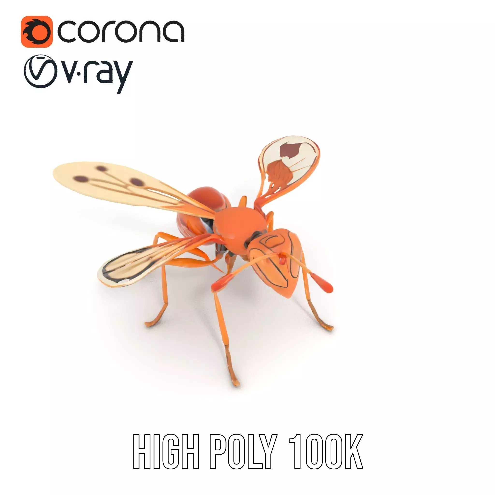 Copper Insect Drone model pack Low-poly 3D model_19