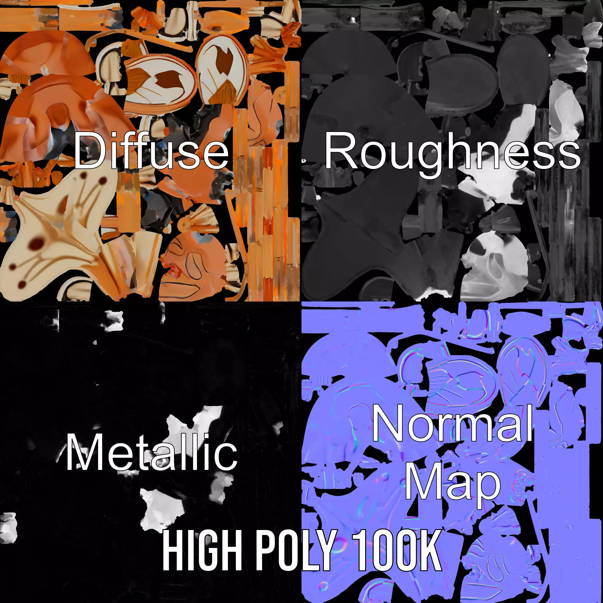 Copper Insect Drone model pack Low-poly 3D model_4