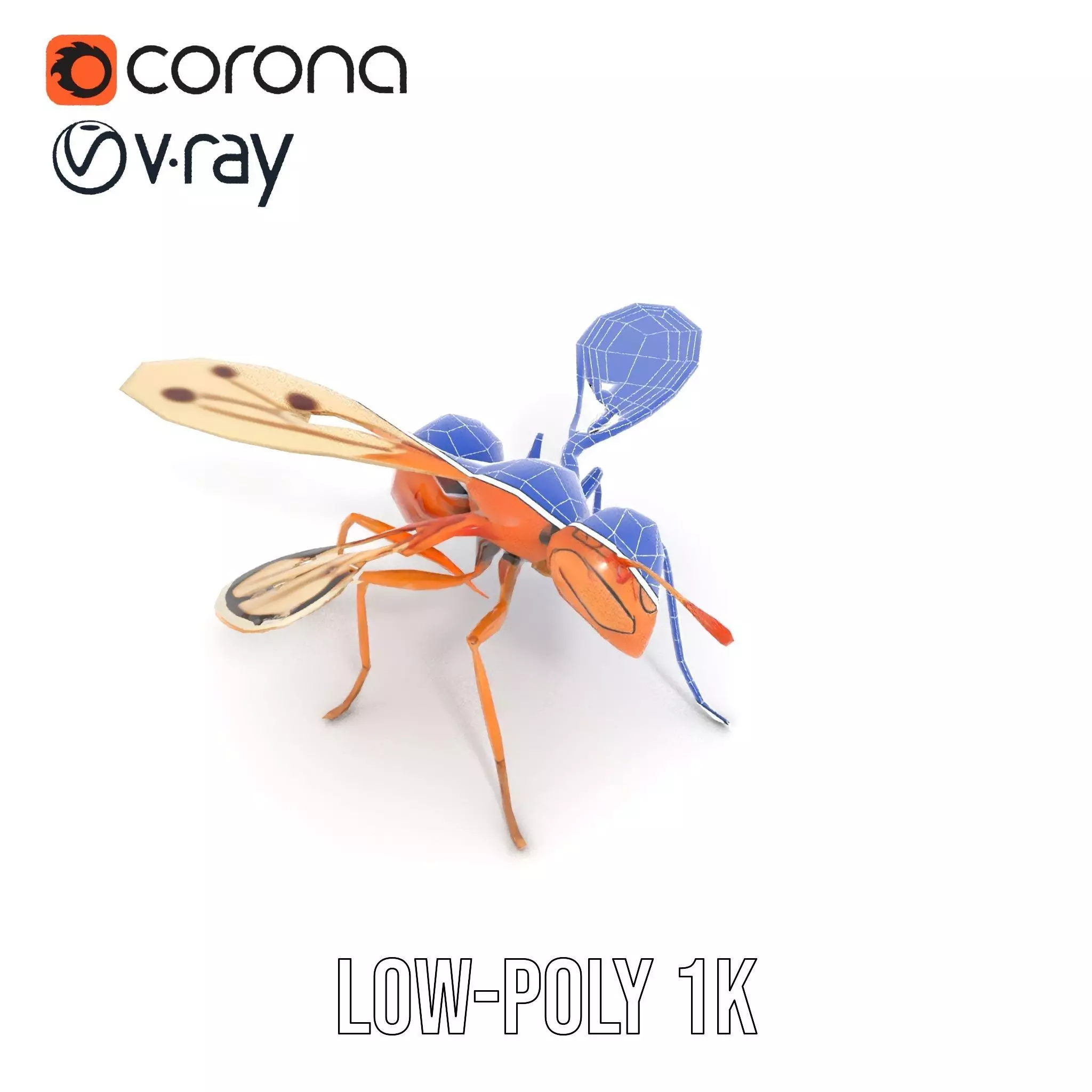 Copper Insect Drone model pack Low-poly 3D model_26